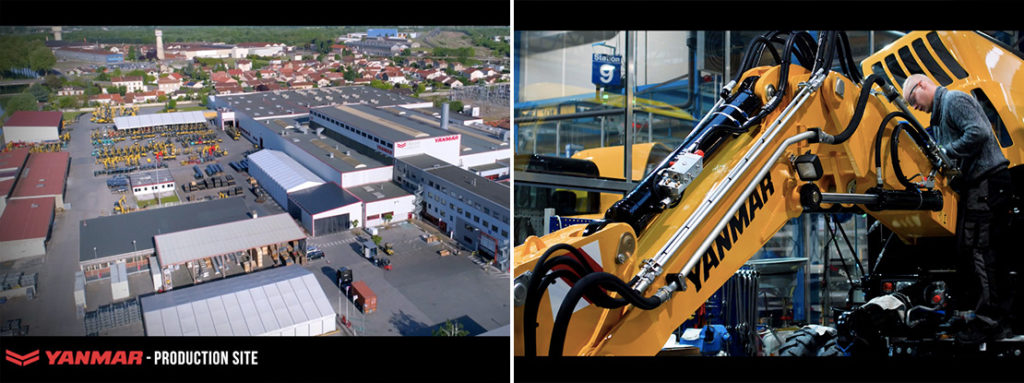 Yanmar Construction Equipment Europe (Left: France) Yammer Compact Germany (Right: Germany) Watch video presentations on factories around the globe including Japan, France, and Germany, and take a simulated tour of Yanmar factories from various countries.