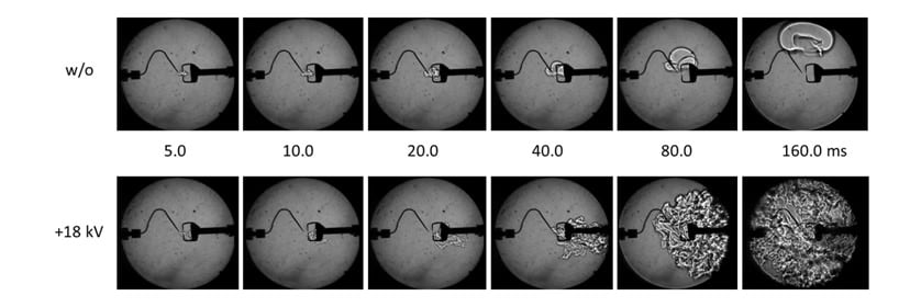 Schlieren images of flame propagation at ø=0.6