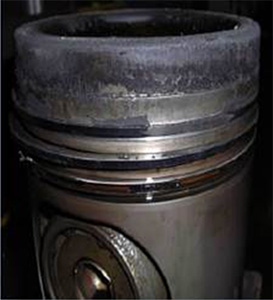 A piston that has eroded