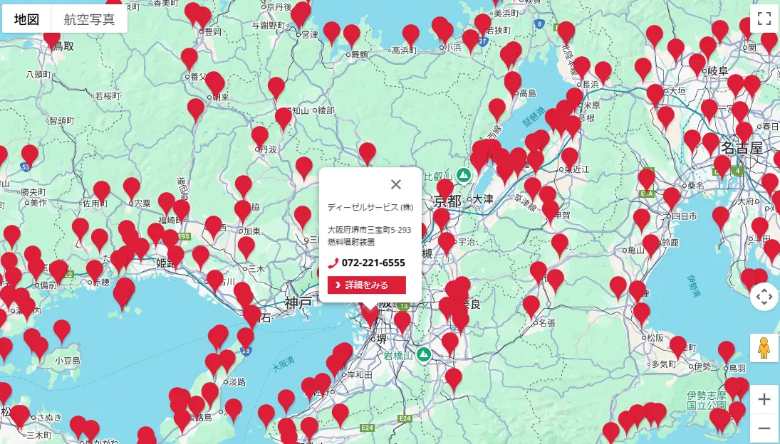 ディーラー検索のモーダル内容画像
