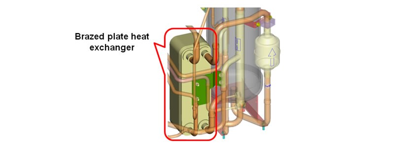 Refrigerant/Refrigerant Heat Exchanger (25 and 30HP)