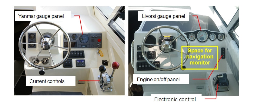 Fig. 10 Helm Station (left: previous model, right: EX38A)