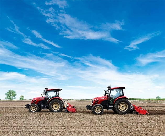 Fig. 2 Robot Tractor and Operator-Driven Tractor Working in Cordination