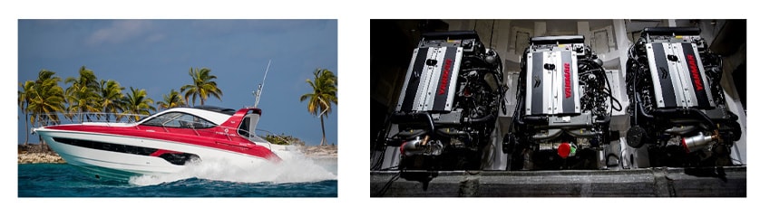 Fig. 8 Flagship X47 Powerboat (left) and X47 Engine Room (right)
