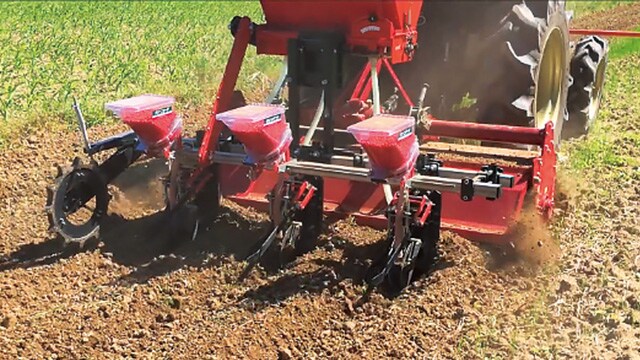 Rotary Seeder being used to cultivate the field