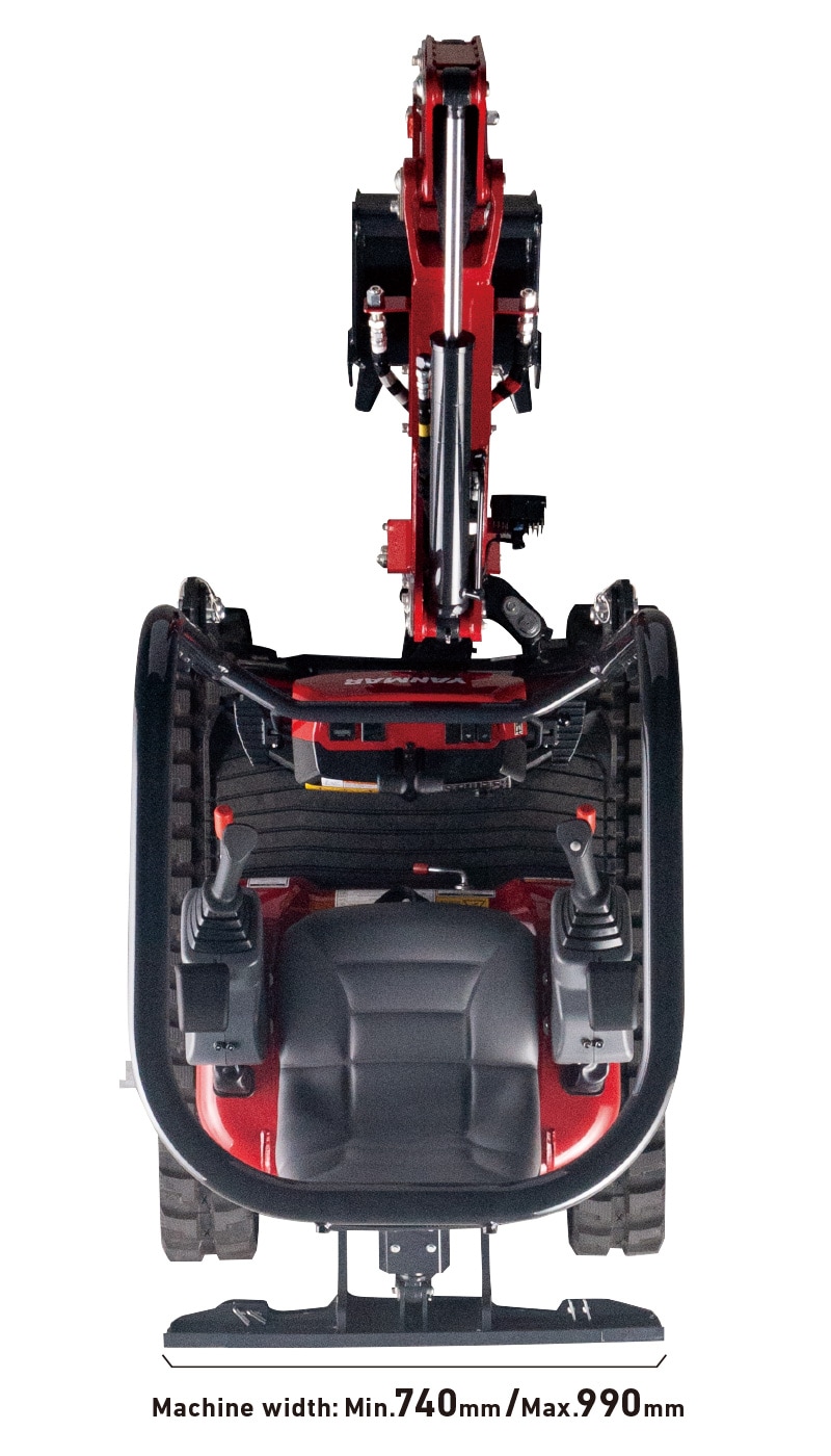Machine width: Min.740mm, Max. 990mm