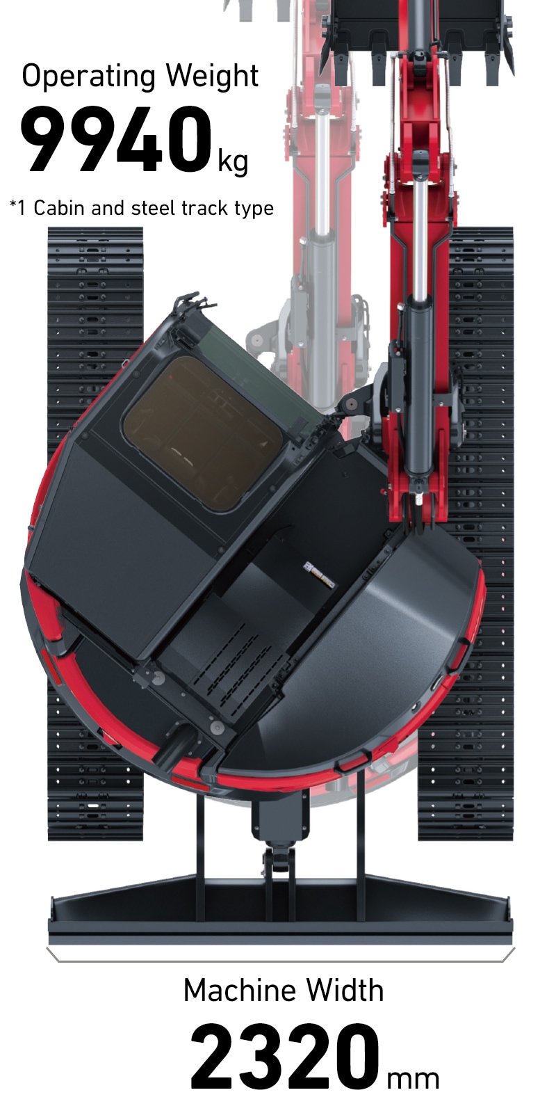 Operation Weight: 9940kg, Machine Width: 2320mm