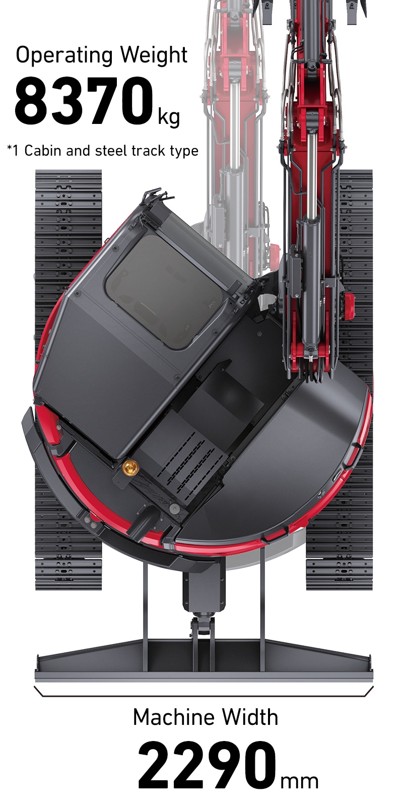 Operation Weight: 8370kg, Machine Width: 2290mm