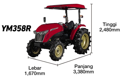 YM357A Overall height 2,570mm Overall width 1,580mm Overall length 3,380mm