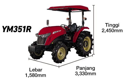 YM351A Overall height 2,570mm Overall width 1,580mm Overall length 3,330mm