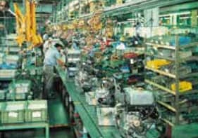 「きっぷ方式」を導入した長浜工場の組立ライン（1978）