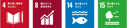 SDGs4、8、14、15