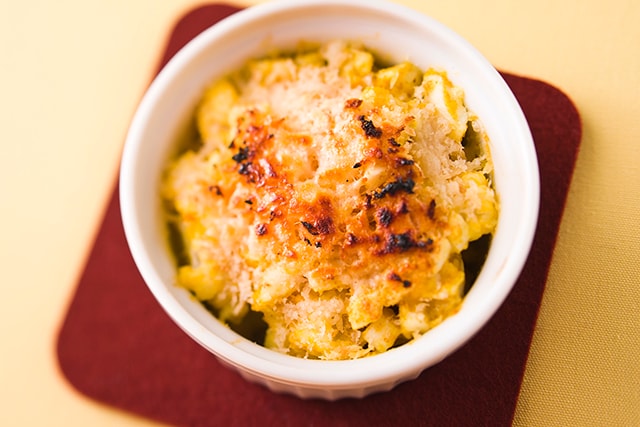 カリフラワーとゆで卵のカリカリパン粉焼きできあがり2