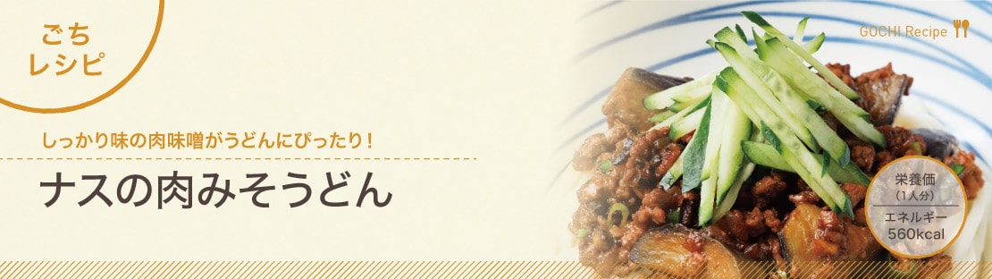 ナスの肉みそうどんできあがり1