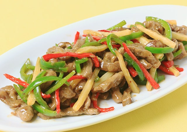 青椒牛肉絲できあがり2