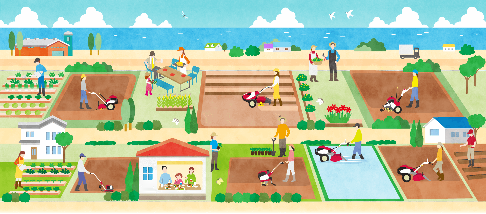 家庭菜園・ミニ耕うん機コーナー|初めての方でもあんしんのサポート