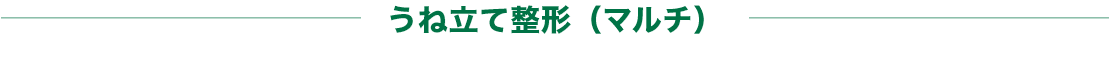 うね立て整形(マルチ)