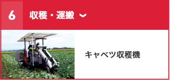 ⑥収穫・運搬 キャベツ収穫機