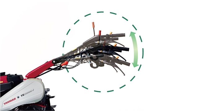 ハンドルが上下する様子