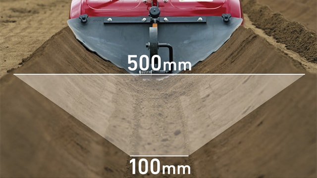 溝底幅100mm×溝上幅500mm