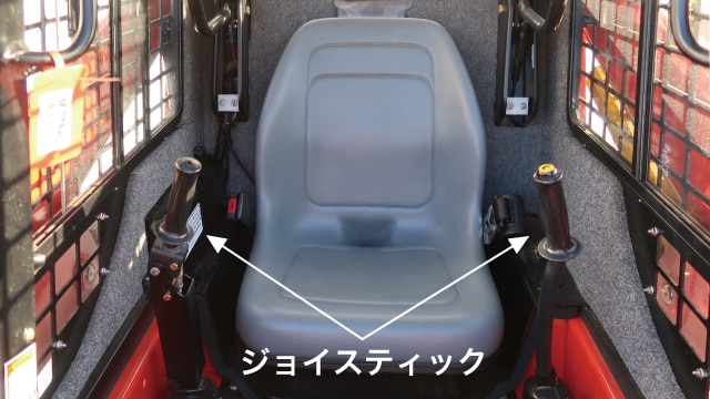 ジョイスティックの位置を示した写真