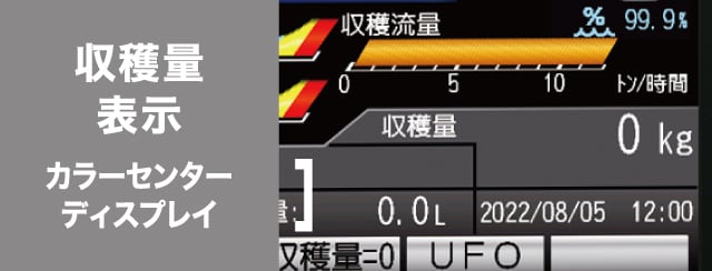 収穫量表示 カラーセンターディスプレイ