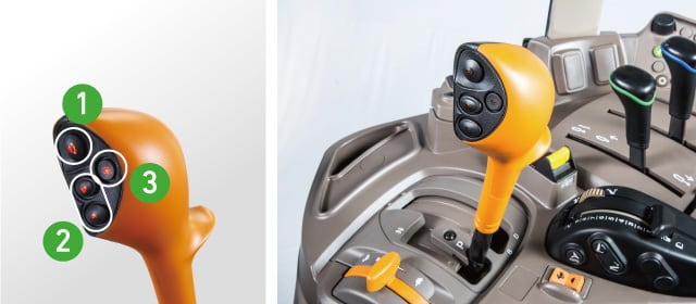 1～2の番号が振られたレバー写真。詳細は以下