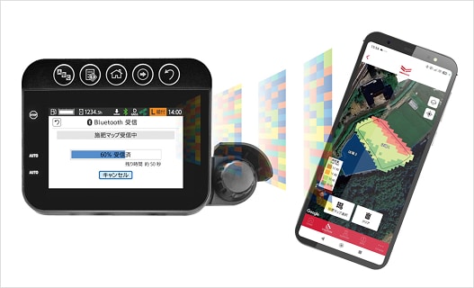 施肥マップの転送 Bluetooth転送