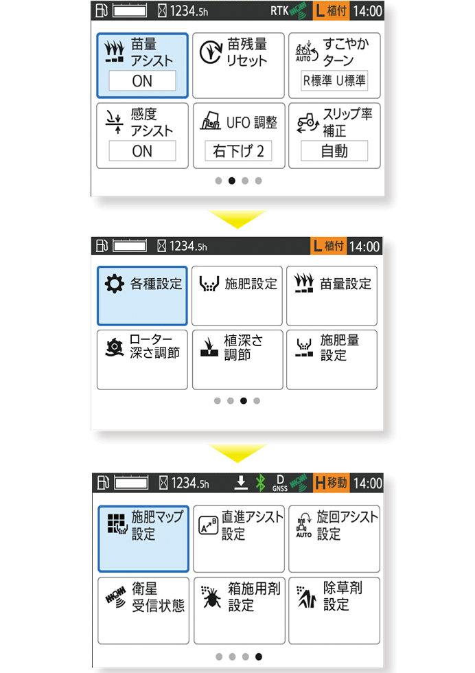 カラーディスプレイ モニター画面
