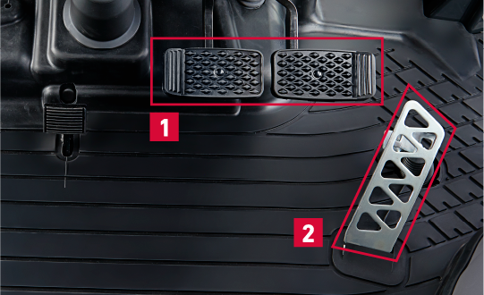 ノークラッチブレーキストップとアクセル連動ペダル変速の画像