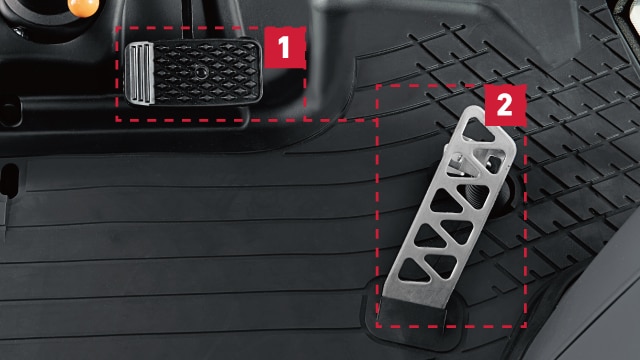 製品の特徴を解説する図。1と2の番号が振られている。詳細は以下