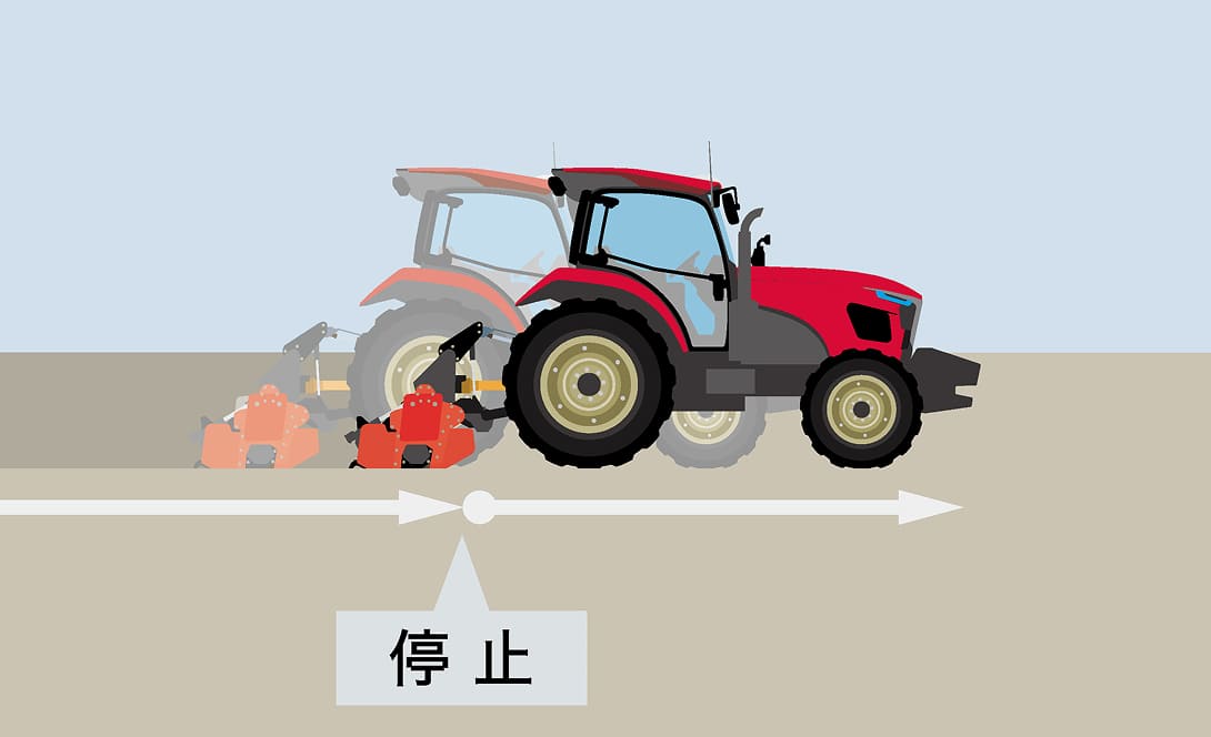 停止中のトラクター