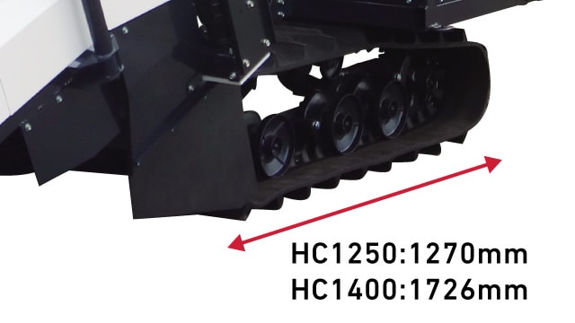 HC1250は1270mm、HC1400は1726mm