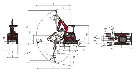 ViO25-6C外形寸法図キャノピー仕様