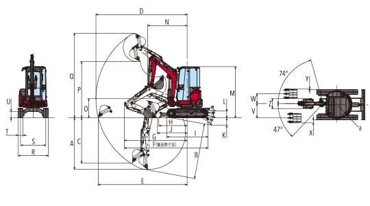 ViO25-6C外形寸法図キャビン仕様