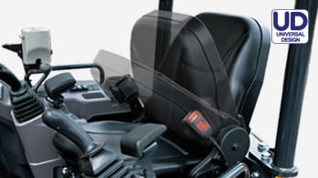 リクライニングシートの姿勢調整角度を示した写真