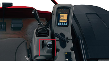 ダイヤル式アクセルノブの位置を示した写真