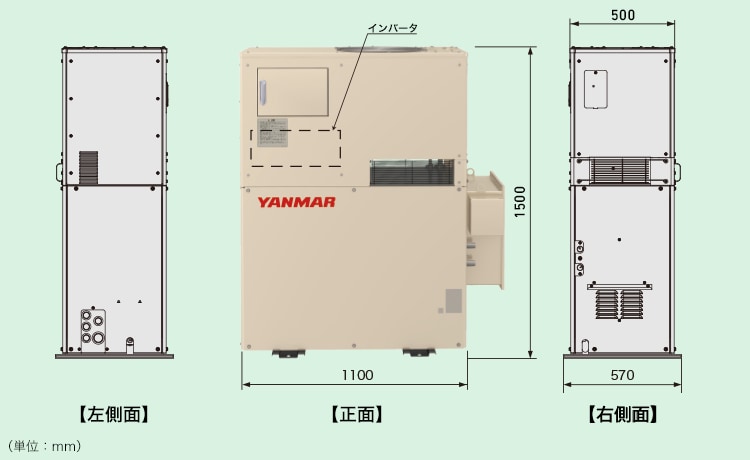機器外形図｜CPシリーズ｜ガスエンジンマイクロコージェネについて