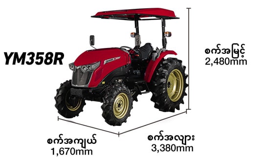 YM357A Overall height 2,570mm Overall width 1,580mm Overall length 3,380mm