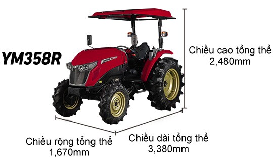 YM357A Overall height 2,570mm Overall width 1,580mm Overall length 3,380mm