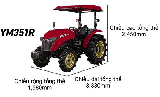 YM351A Overall height 2,570mm Overall width 1,580mm Overall length 3,330mm