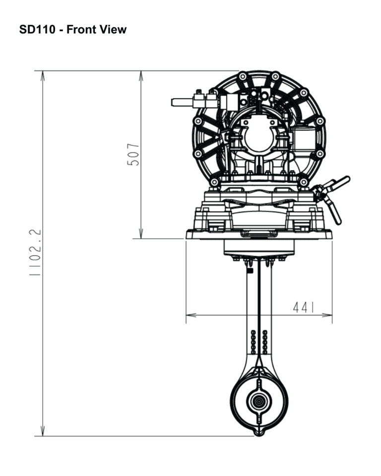 SD110 by Yanmar - Front View Drawing