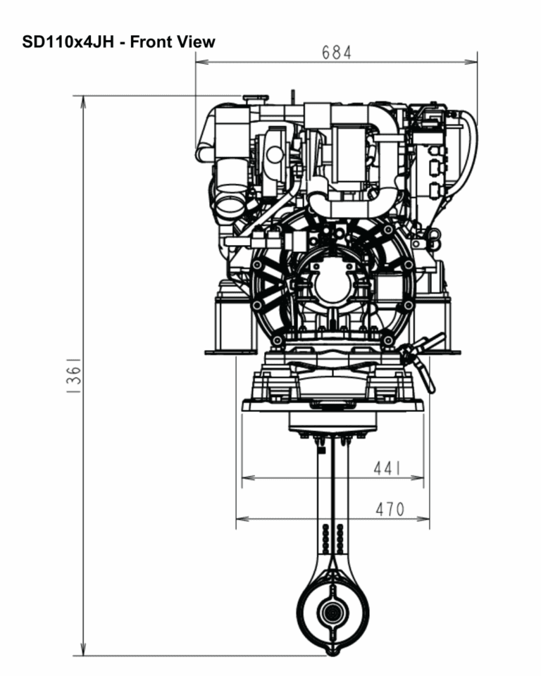 SD110 by Yanmar - Front View Drawing (4JH)