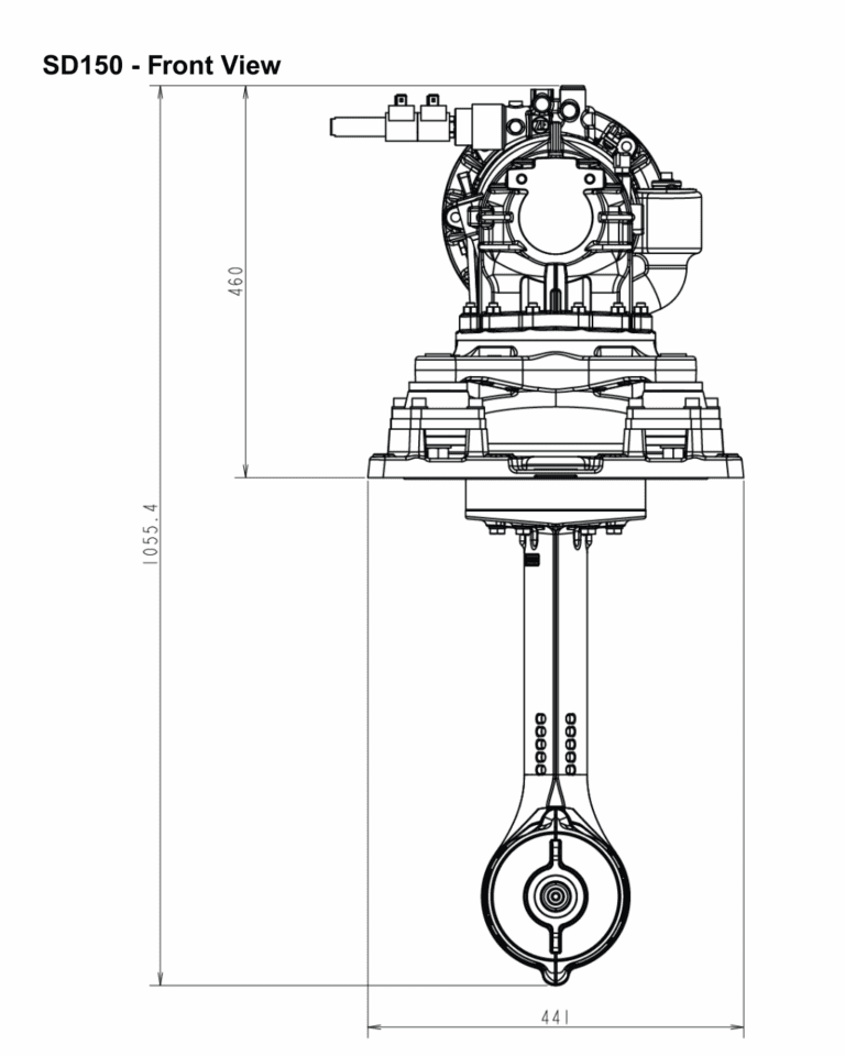 SD150 by Yanmar - Front View Drawing