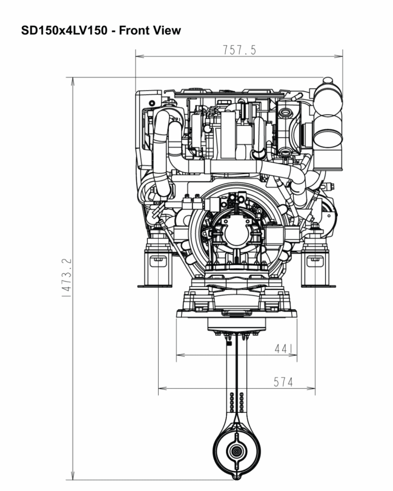 SD150 by Yanmar - Front View Drawing (4LV)