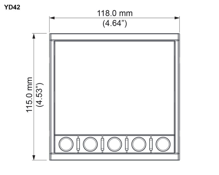 YD42 front dimensions illustration