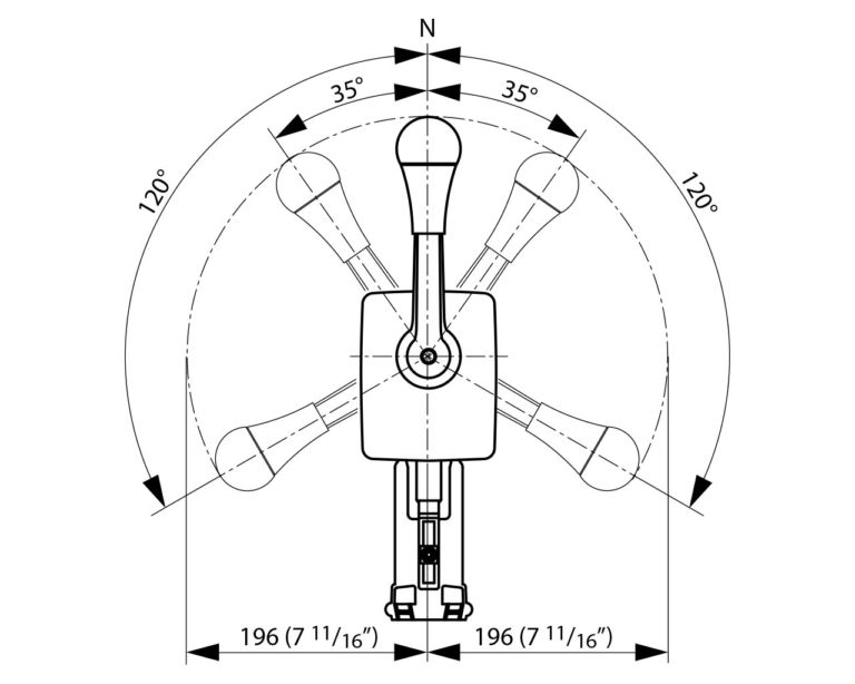 Mechanical control head drawing