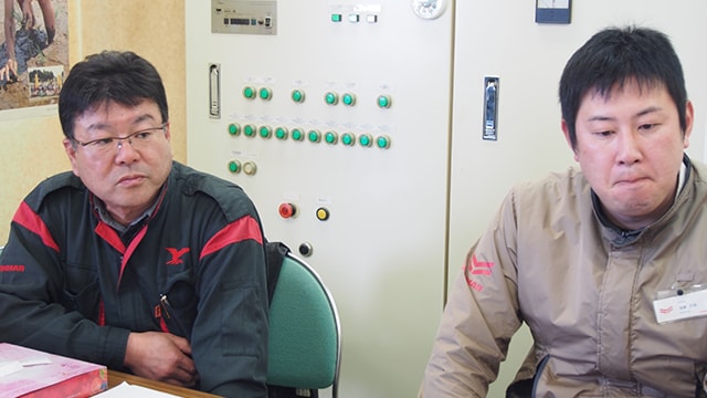 左:JA秋田おばこ営業担当の加藤仁さん、右:ヤンマーアグリジャパン株式会社主任の加藤大輔担当。