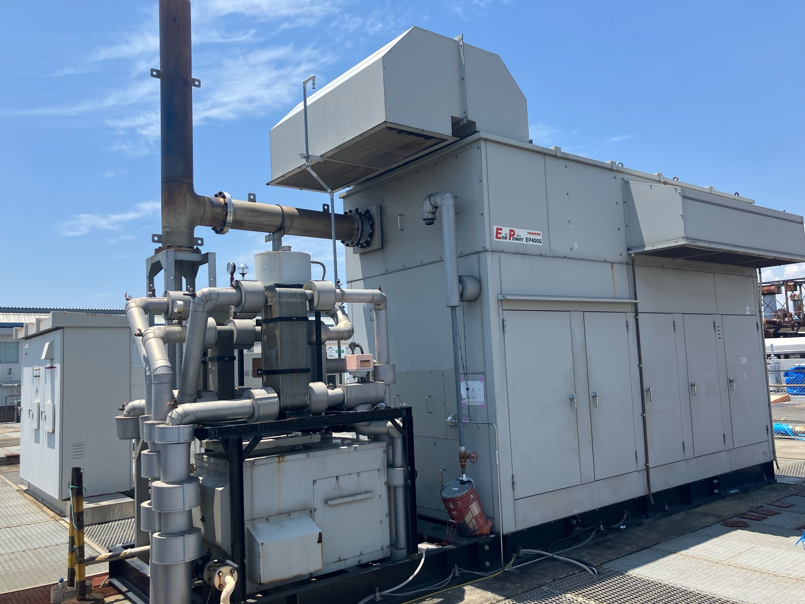 400kWガスエンジンコージェネレーションシステムにおいて 水素混焼率30